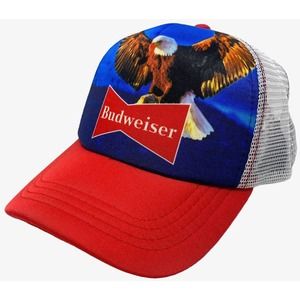 Budweiser Beer Men's Officially Licensed Eagle Foam Curve Bill Trucker Hat Cap